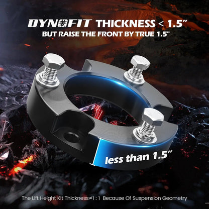 Dynofit 1.5" Front Leveling Lift Kit for Toyota Tacoma 4Runner and FJ Cruiser Thickness