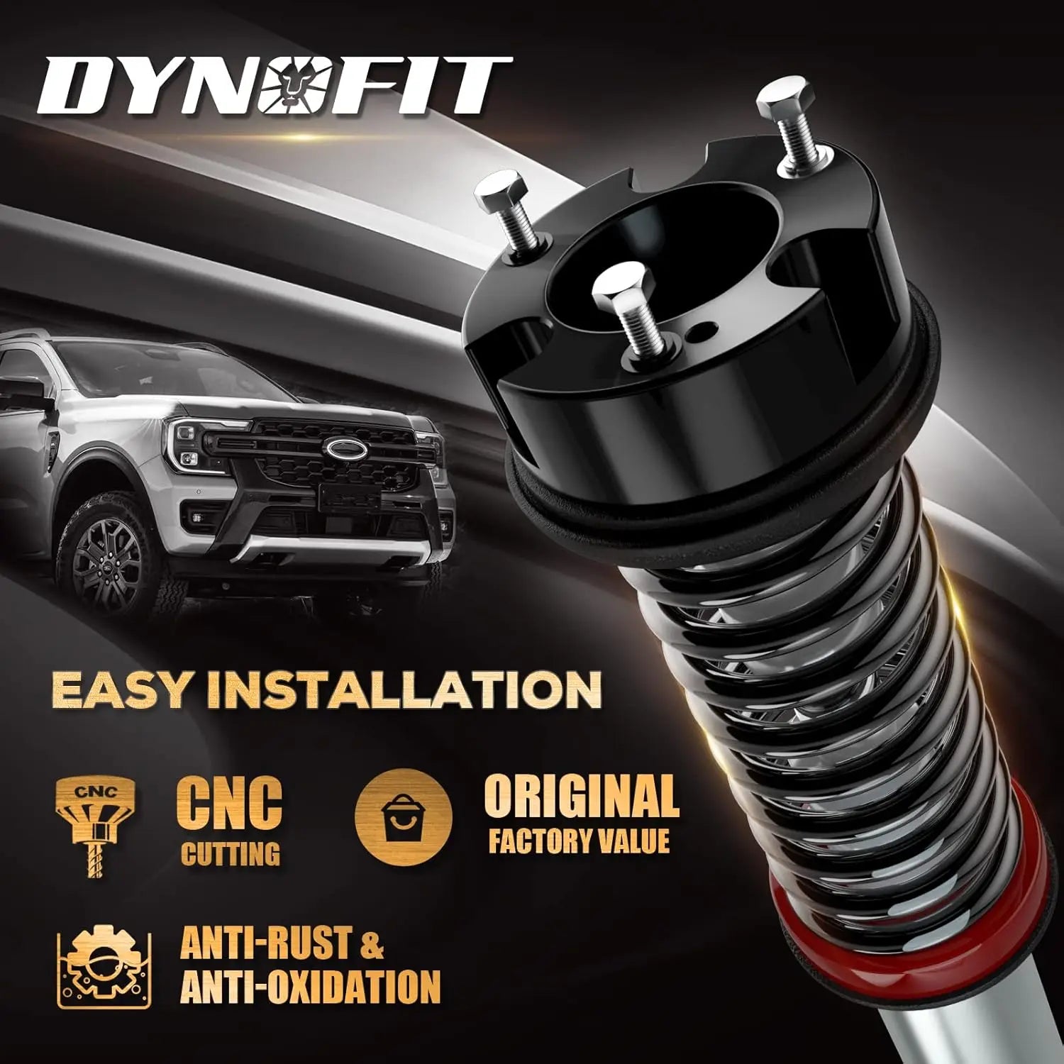 Dynofit 2.5“ Front Leveling Lift Kits for 2019+ Ford Ranger 2WD 4WD Easy Installation