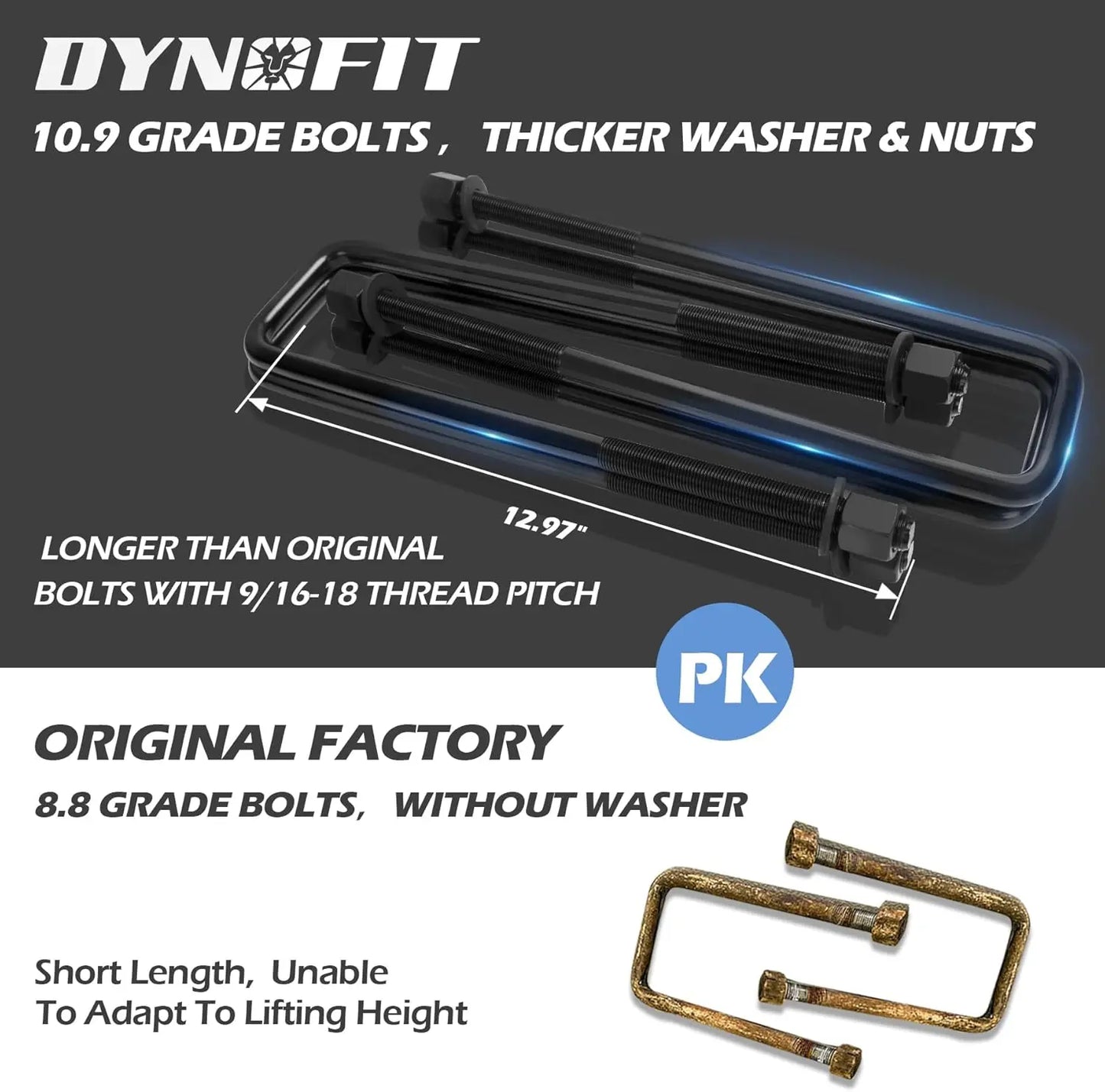 Dynofit 2" Lift Block Kit for 2000-2010 Chevy Silverado GMC Sierra 2WD 4WD Thicker Washer