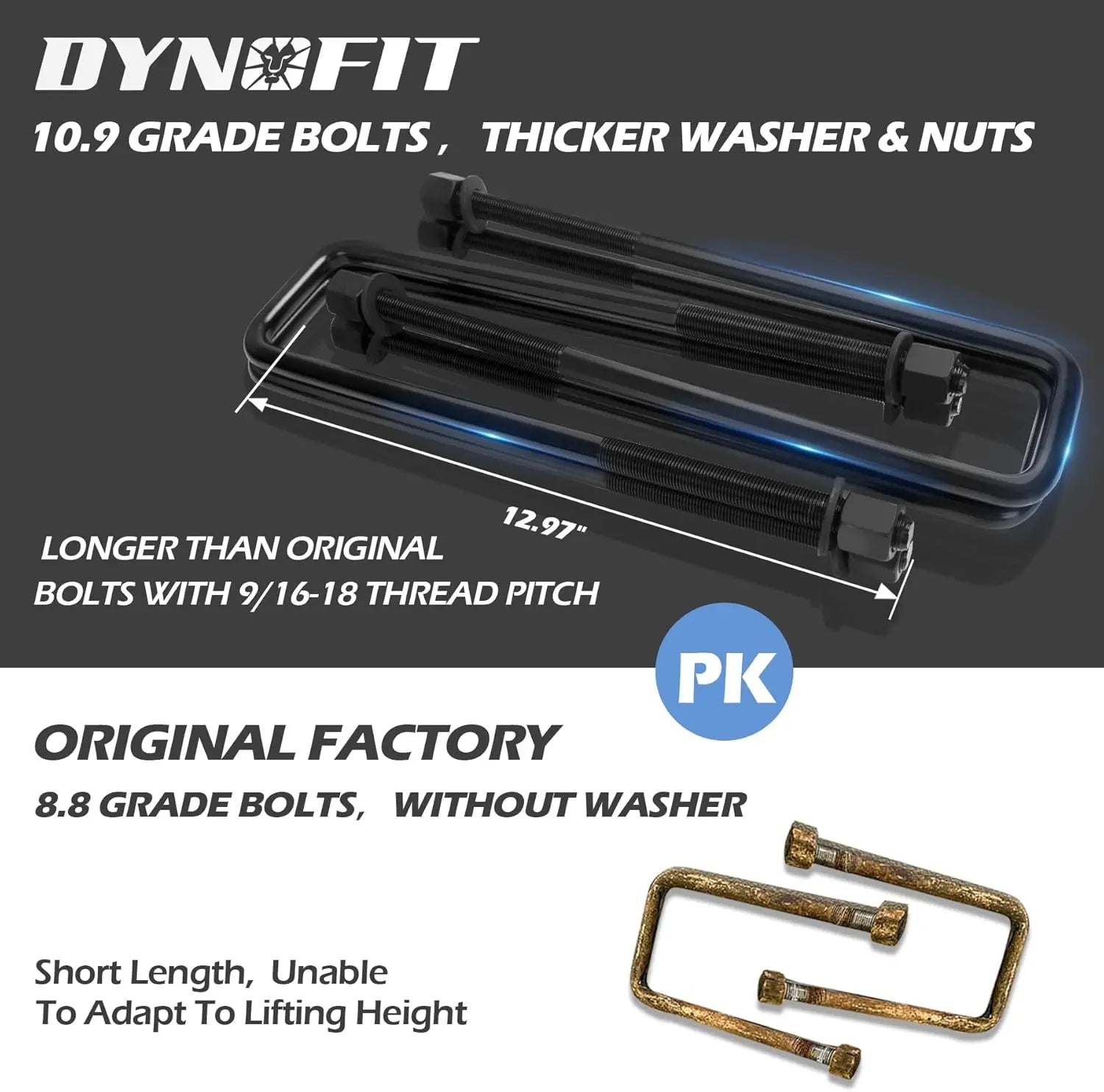 Dynofit 2" Lift Block Kit for 2000-2010 Chevy Silverado GMC Sierra 2WD 4WD Thicker Washer