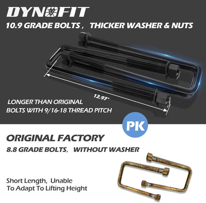 Dynofit 2" Lift Block Kit for 2000-2010 Chevy Silverado GMC Sierra 2WD 4WD Thicker Washer