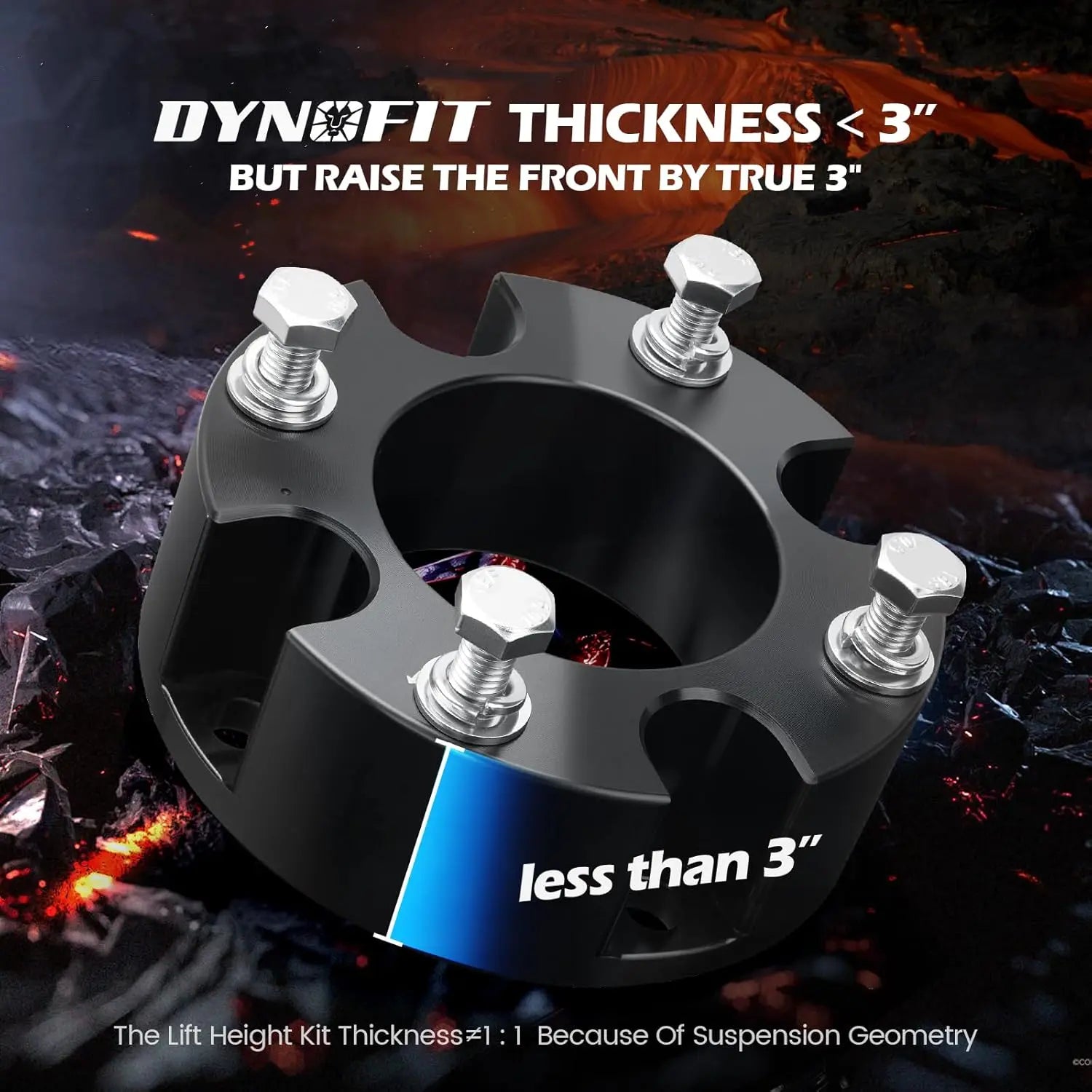 Dynofit 3" Front and 2" Rear Leveling Lift Kits for 2007-2021 Toyota Tundra Thickness