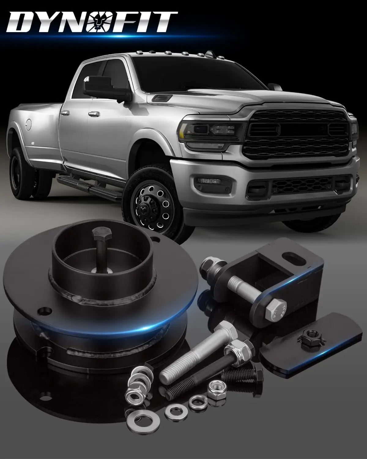 Dynofit 2" Front Leveling Lift Kit and Shock Extenders for 2014-2024 Dodge Ram 2500 3500 4WD