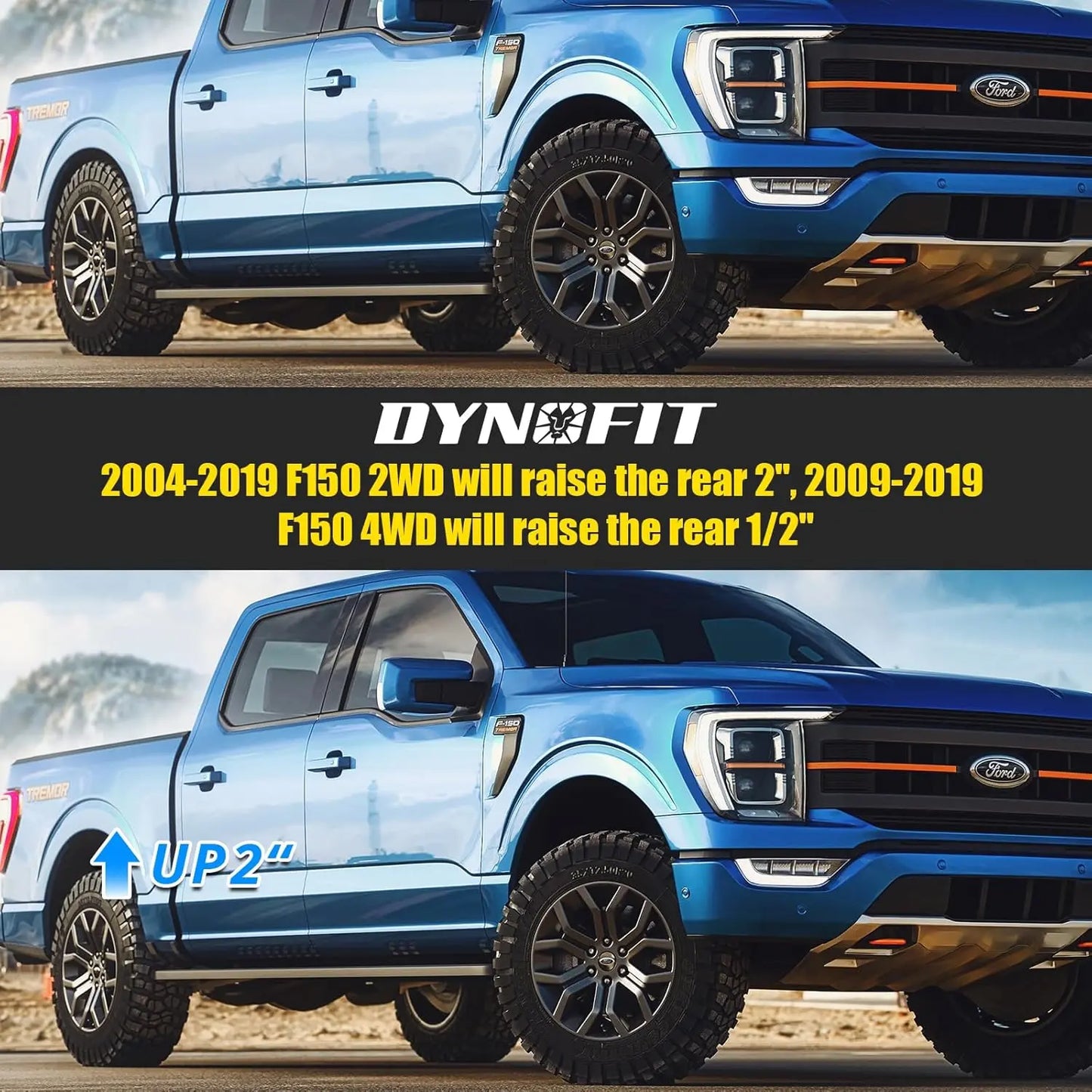 Dynofit 2" Rear Lift Blocks for 2004-2020 Ford F150 2WD 4WD Fitment