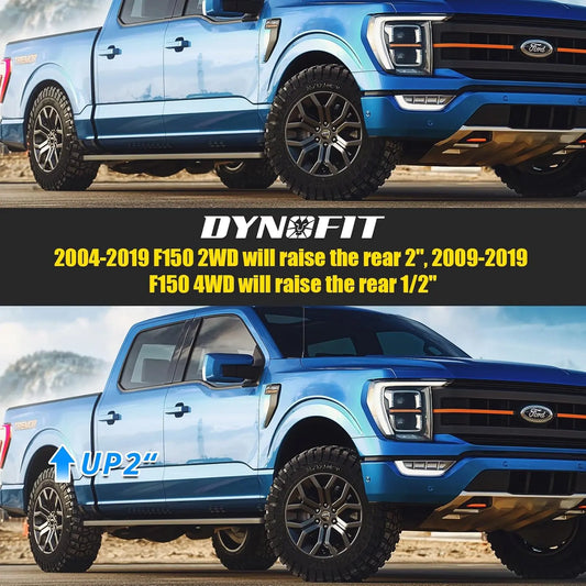Dynofit 2" Rear Lift Blocks for 2004-2020 Ford F150 2WD 4WD Fitment