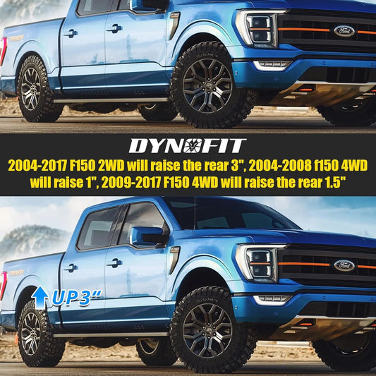 Dynofit 3" Rear Lift Blocks for 2004-2020 Ford F150 2WD 4WD Fitment