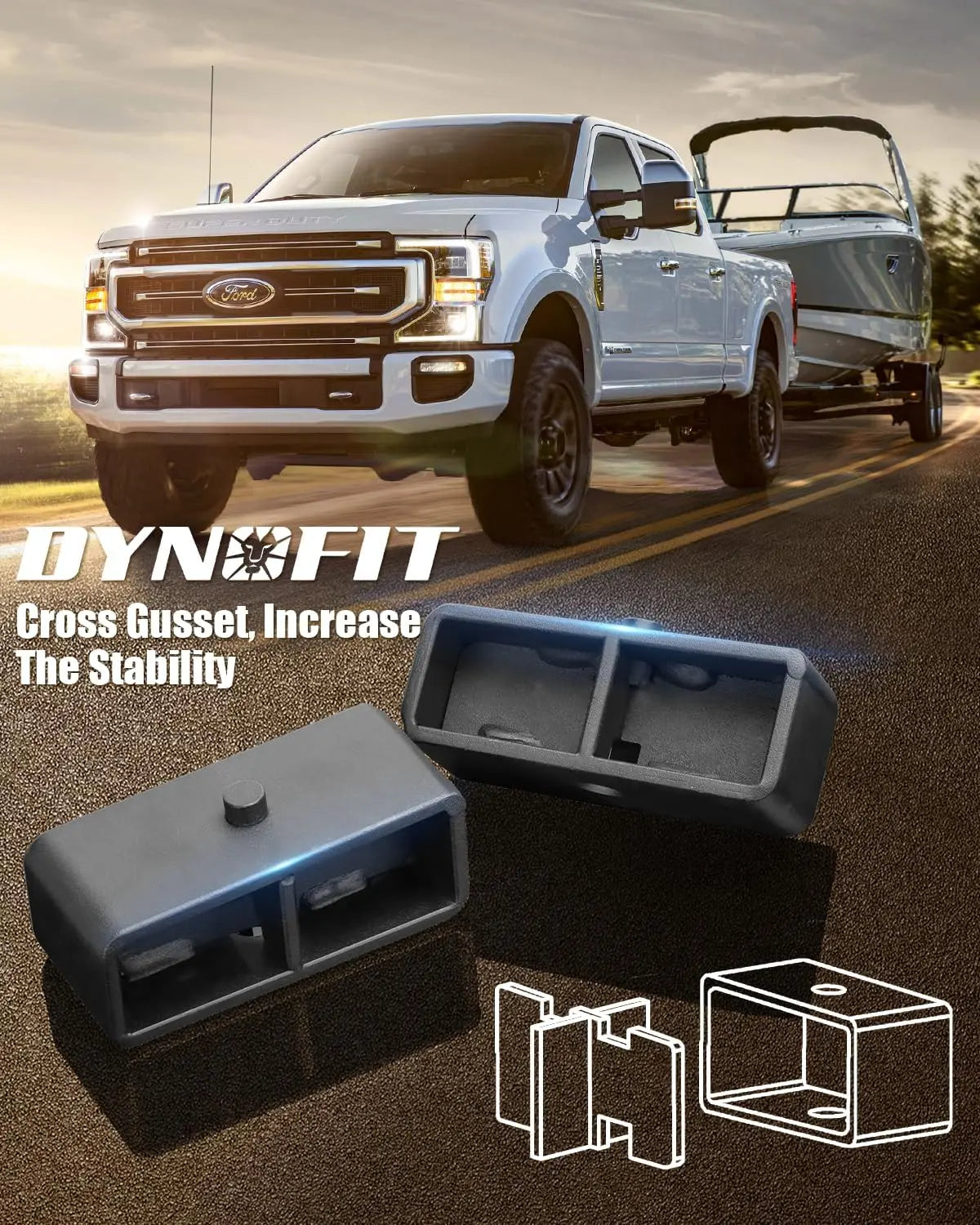 Dynofit 2" Rear Lift Kits for 2011-2024 Ford F250 F350 Super Duty 2WD 4WD