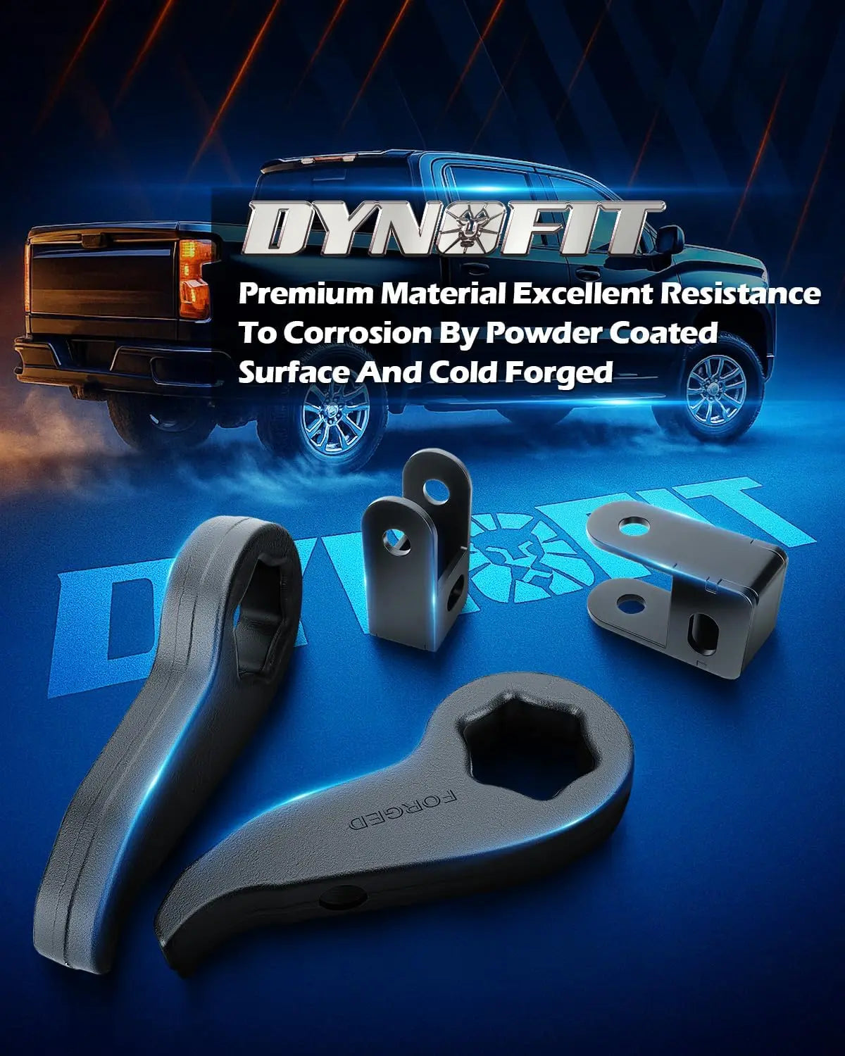 Dynofit 1"-3" Torsion Bar Keys with Shock Extenders Brackets for Chevy Silverado GMC Sierra 4WD