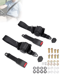 2 Sets Retractable 3 Point Adjustable Seat Belt For Club Car Forklifts Trucks Dynofitauto