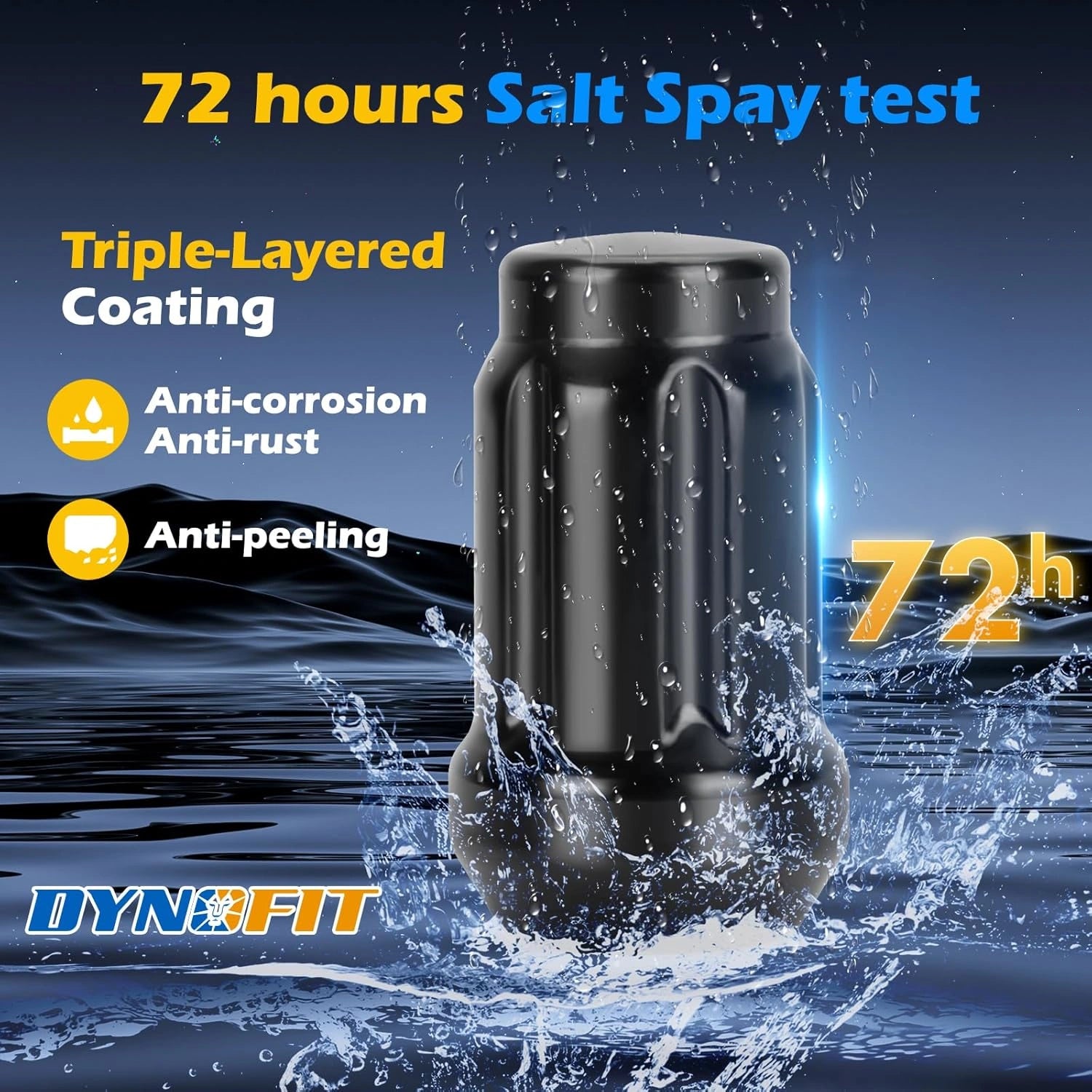 Dynofit 16PCS 3/8"-24 Lug Nuts 72h salt spay test