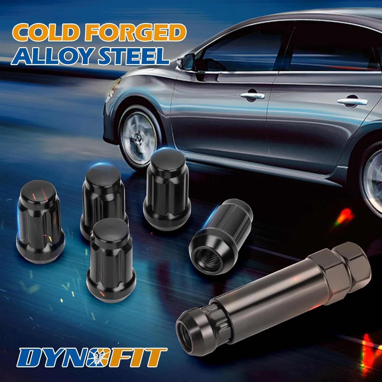 Dynofit 16PCS 3/8"-24 Lug Nuts cold forged alloy steel