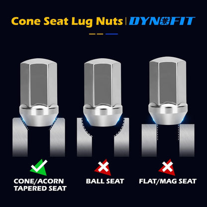 Dynofit M14x1.5 OE Wheel Lug Nuts for Chevy GMC Cone Seat Lug Nuts