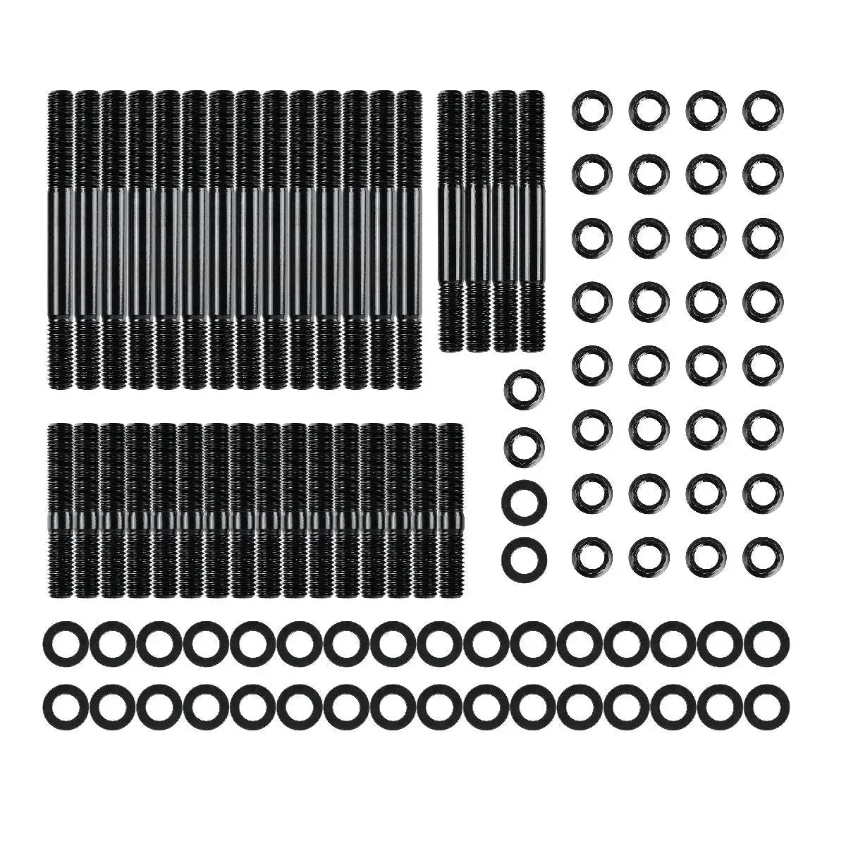 Dynofit Chevy Small Block SBC 265-400 Head Stud Kit, 8740 Chromoly, 12-Point Nuts and Washers