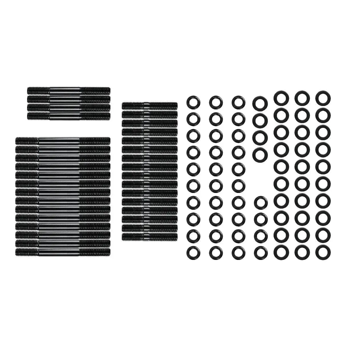 Dynofit Chevy Small Block SBC 265-400 Head Stud Kit, 8740 Chromoly, 12-Point Nuts and Washers