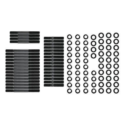Dynofit Chevy Small Block SBC 265-400 Head Stud Kit, 8740 Chromoly, 12-Point Nuts and Washers