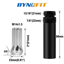 Dynofit 24PCS M14x1.5 Lug Nuts with 2 Socket Keys for Chevy GMC Size