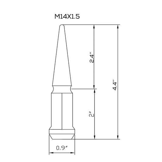 Dynofit 4PCS M14x1.5 Wheel Spike Lug Nuts for Silverado Aftermarket Wheel Size