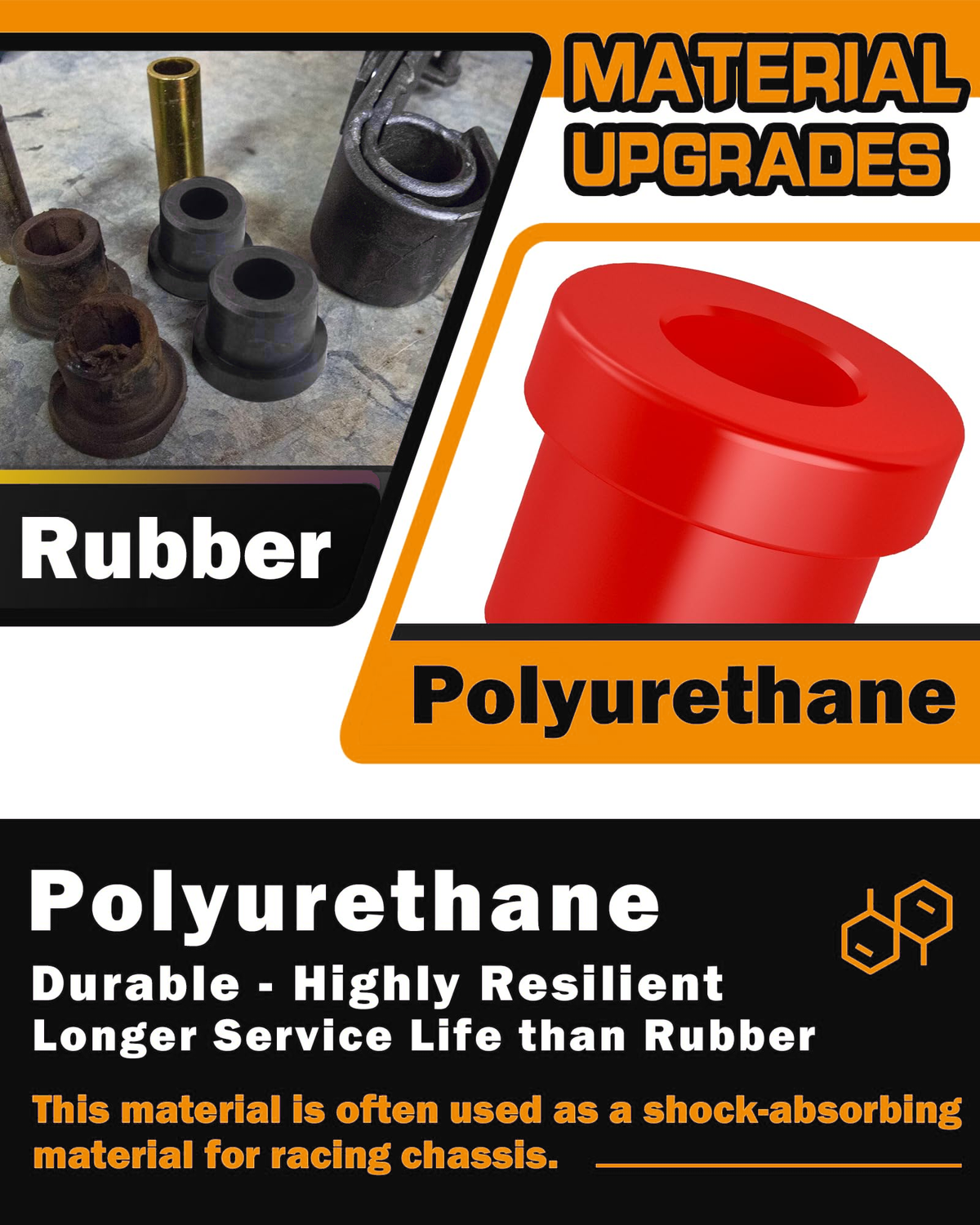 Dynofit Front Bushing & Bolt Kit for Club Car DS 1992+, 16 Bushings