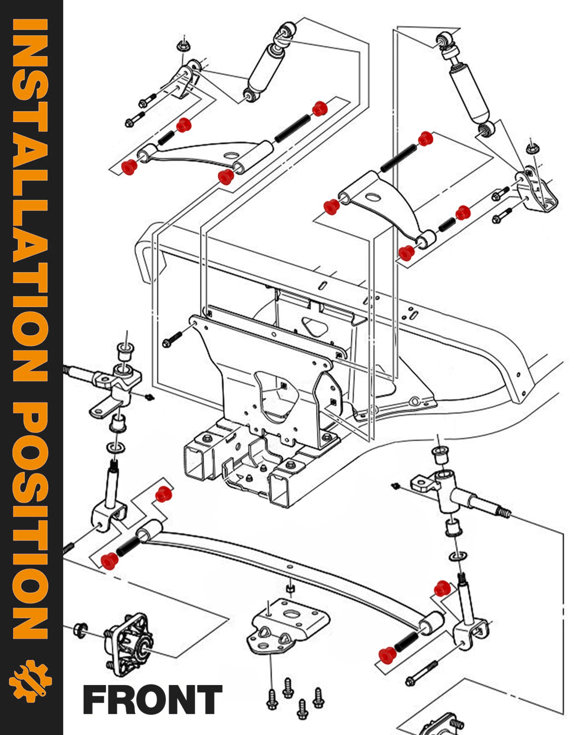 Dynofit Front A-Arm Bushing Kit for Club Car Precedent 2004+