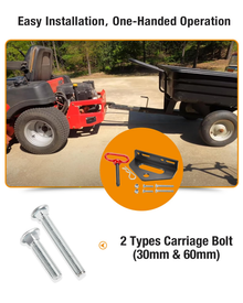 Dynofit Lawn Mower Hitch Plate with Red 1/2-Inch Pin, Black