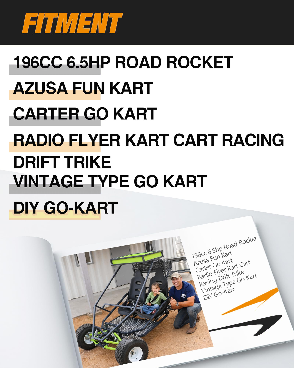 Dynofit Go-Kart Large Pedal Kit with 71-Inch Throttle Cable