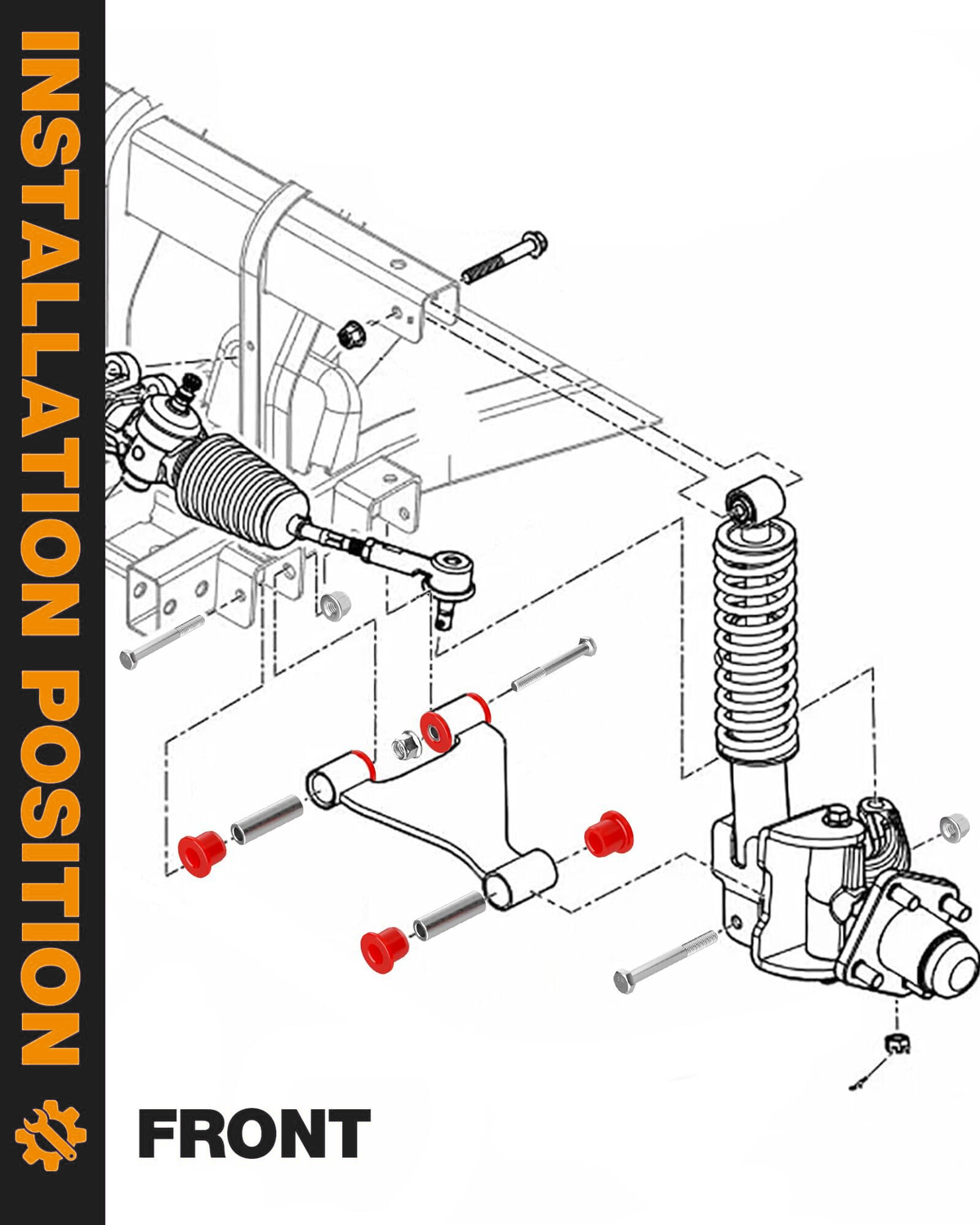 Dynofit Front A-Arm Bushing Kit for EZGO RXV 2008+
