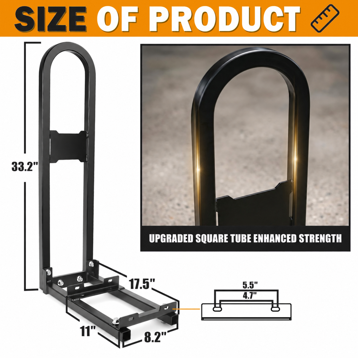Dynofit Golf Cart Rear Seat Grab Bar for EZGO, Club Car & Yamaha