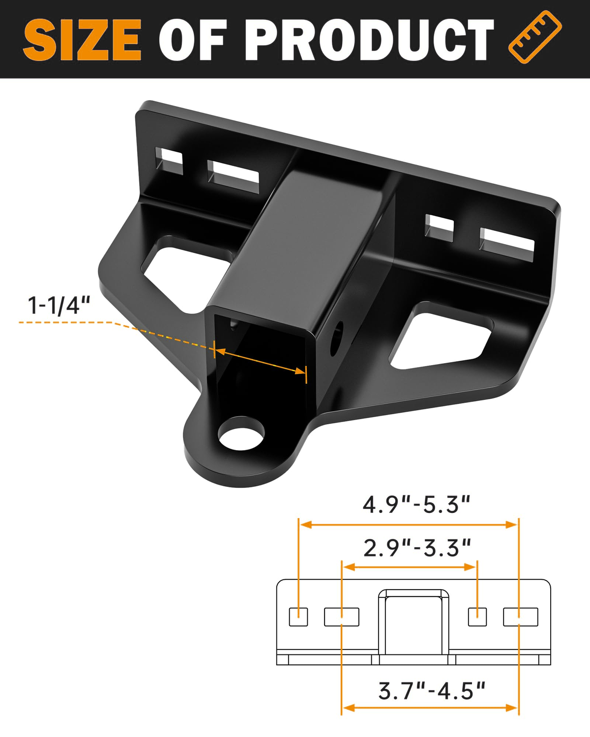 Dynofit 1-1/4-Inch Lawn Mower Receiver Hitch with 2 Red Pins