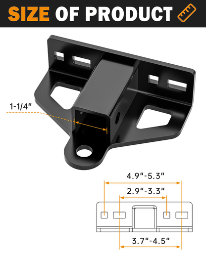 Dynofit 1-1/4-Inch Lawn Mower Receiver Hitch with 2 Red Pins