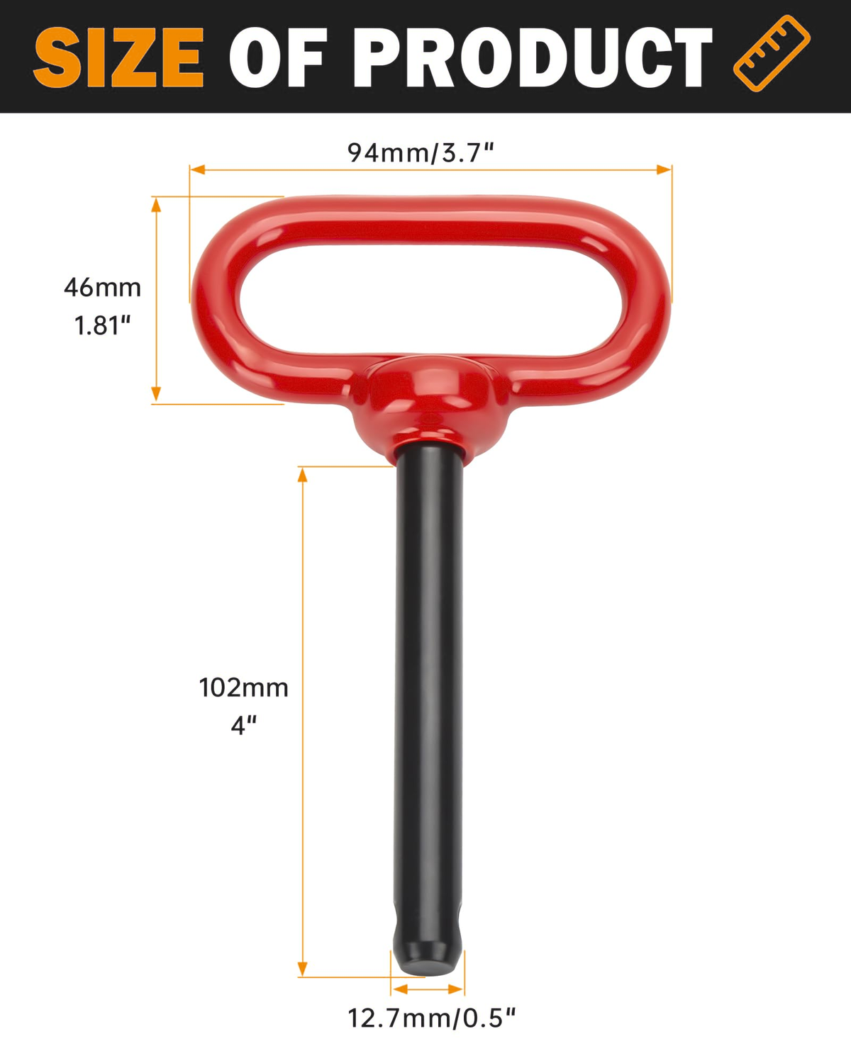 Dynofit 1-1/4-Inch Lawn Mower Receiver Hitch with 2 Red Pins