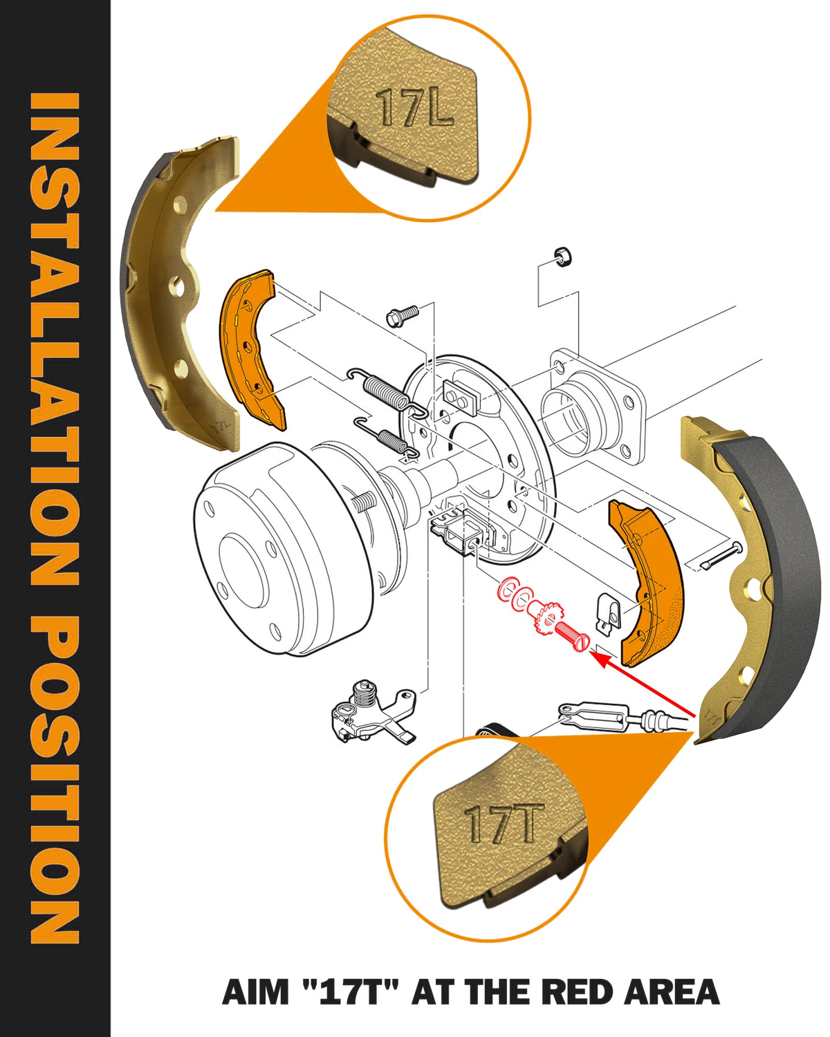 Dynofit Brake Shoe Kit for Club Car DS 1995+ & Precedent 2004+