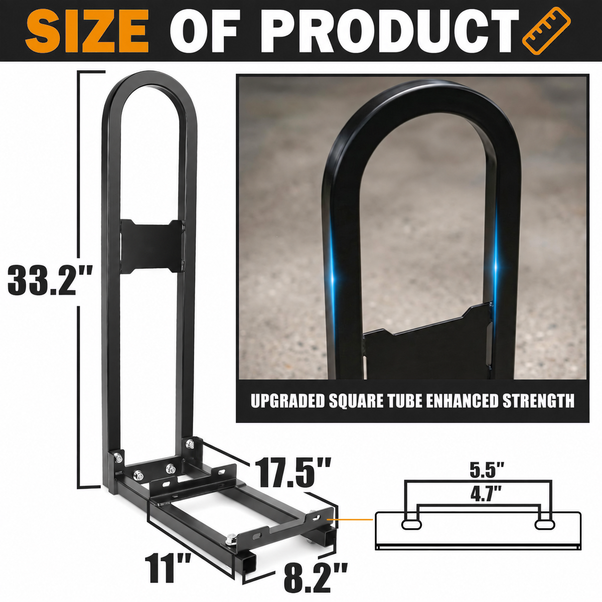 Dynofit Golf Cart Rear Seat Grab Bar, 30 mm Tubing, for 2+2 / 4+2 Carts