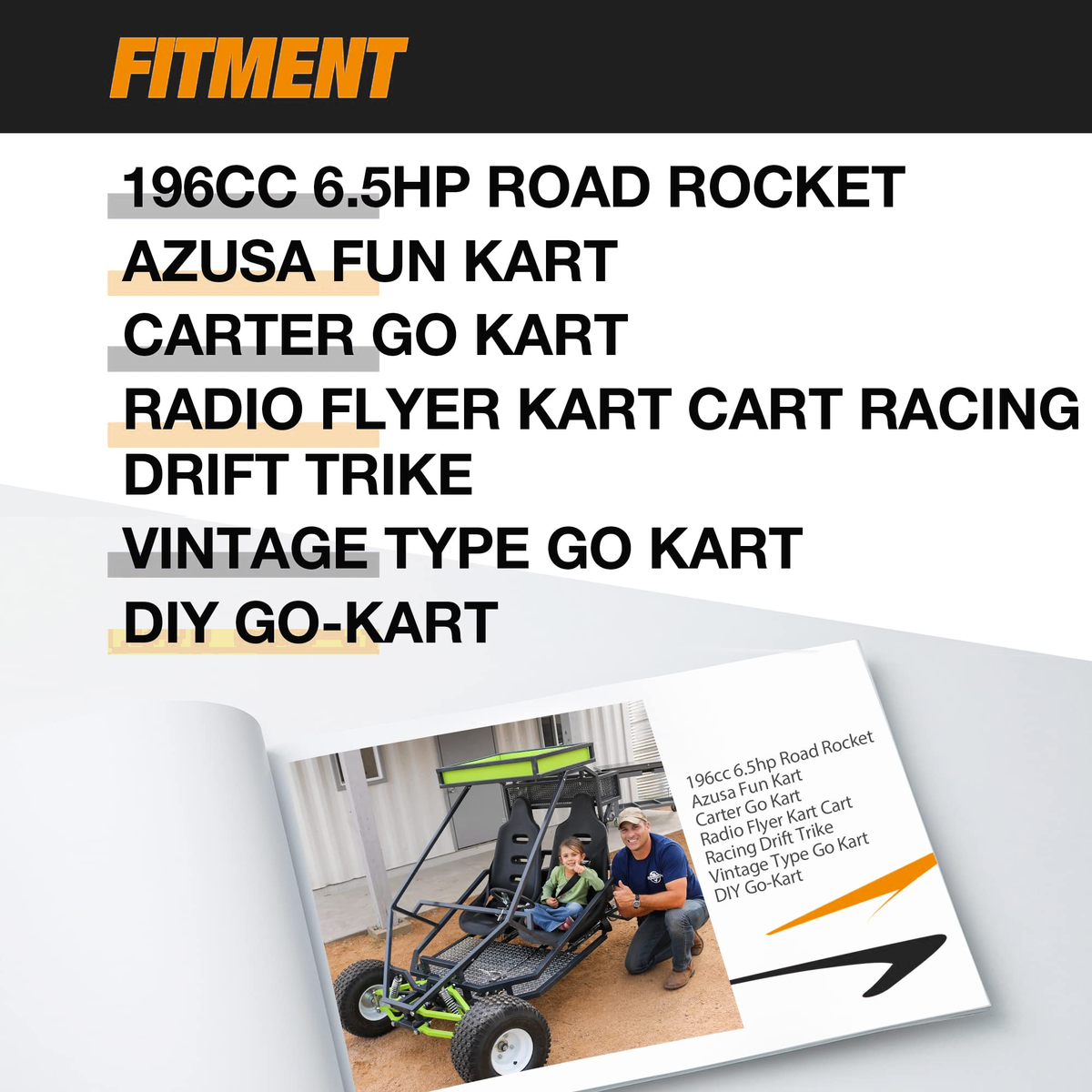 Dynofit Go-Kart Throttle & Brake Pedal Kit with 71-Inch Cable