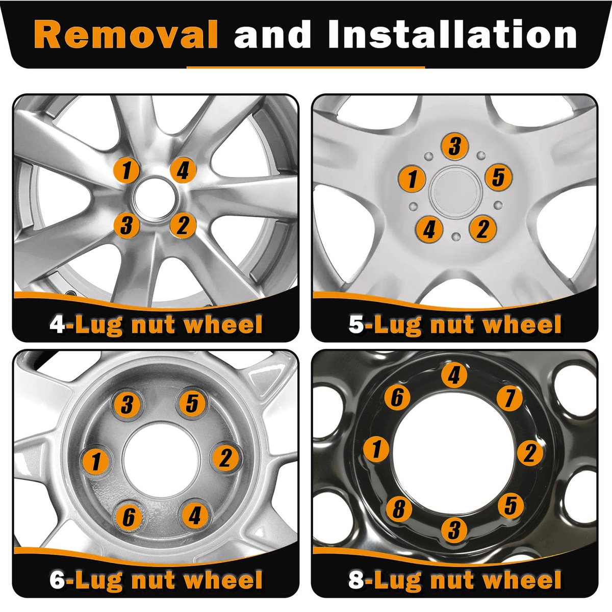 Dynofit M14 x 1.5 Spike Lug Nuts with Key, Chrome, 24-Pack