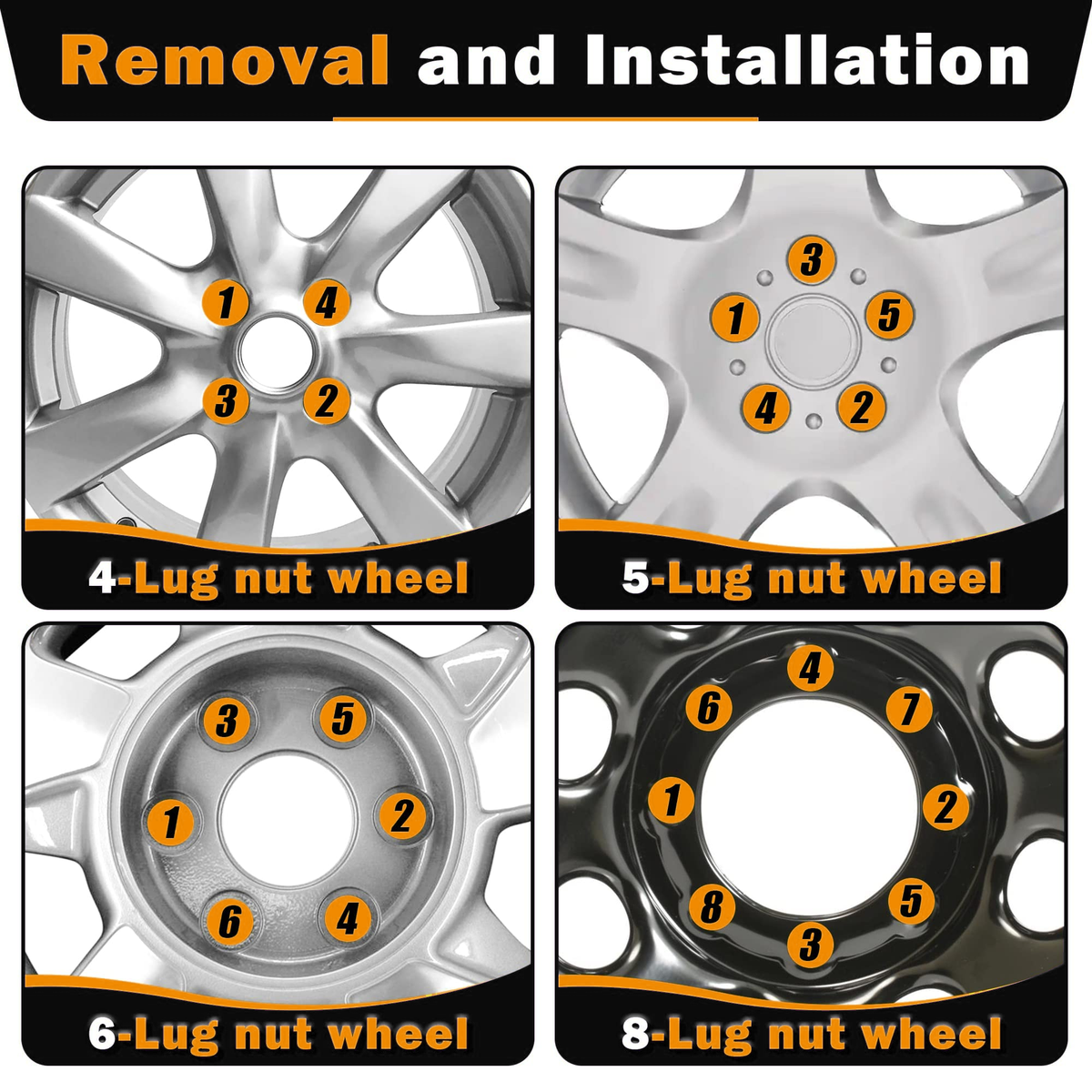 Dynofit M14 x 1.5 Spike Lug Nuts with Key, Black, 24-Pack