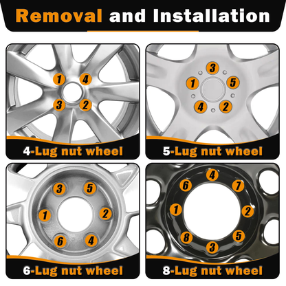 Dynofit M14 x 1.5 Spike Lug Nuts with Key, Black, 32-Pack